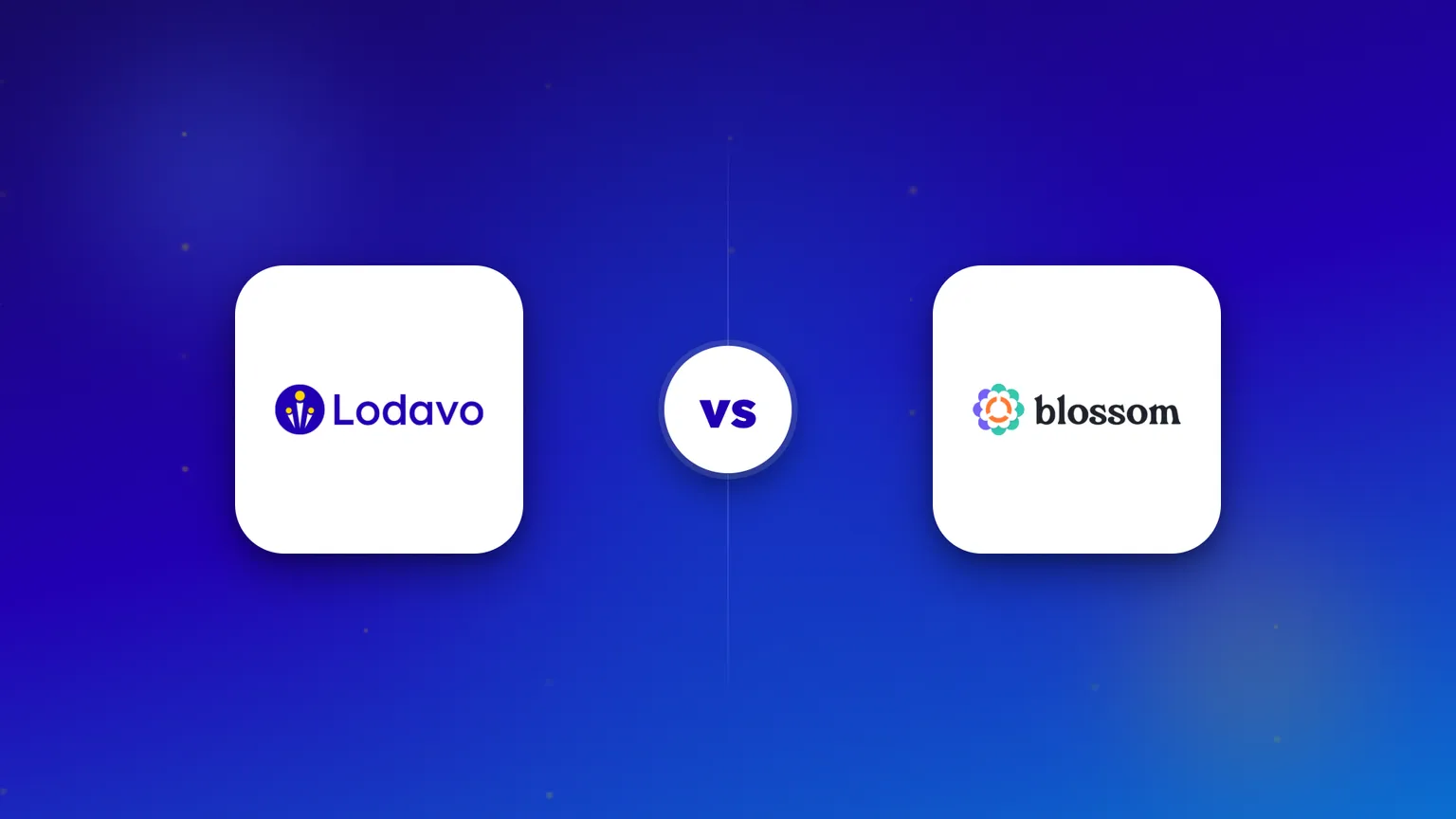 The Lodavo and Blossom logos side by side in a head-to-head comparison.