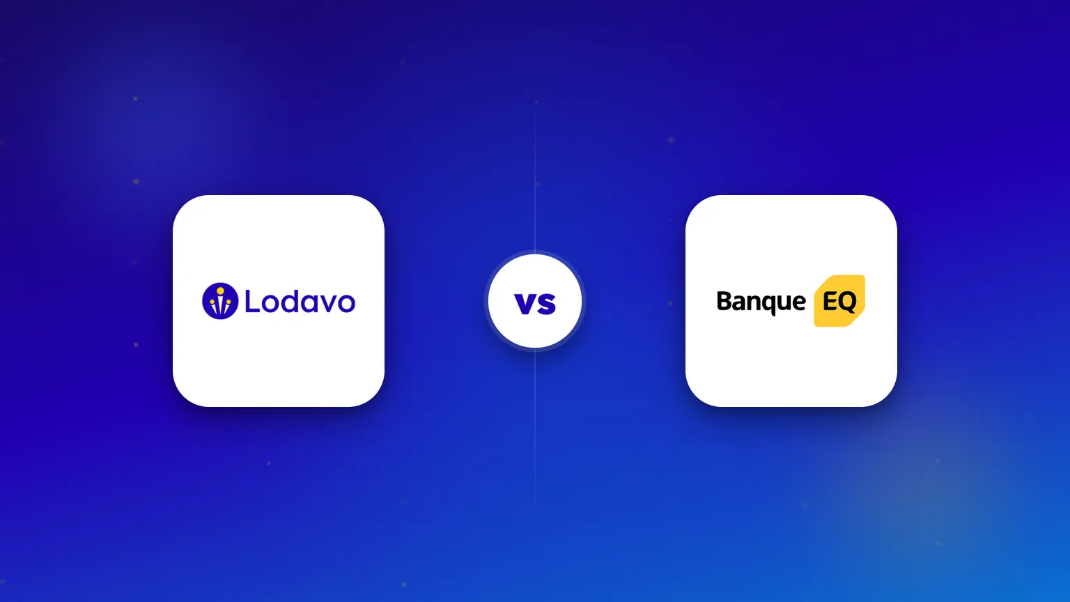 Les logos de Lodavo et de la Banque EQ côte à côte pour une comparaison directe.