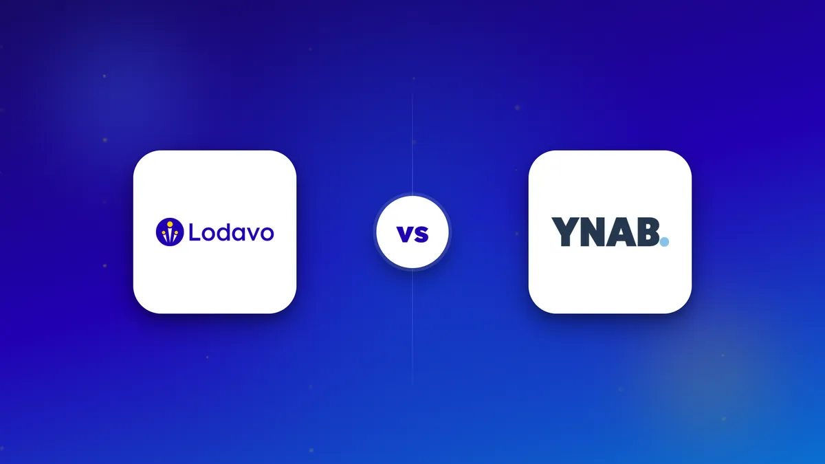 The Lodavo and YNAB logos side by side in a head-to-head comparison.