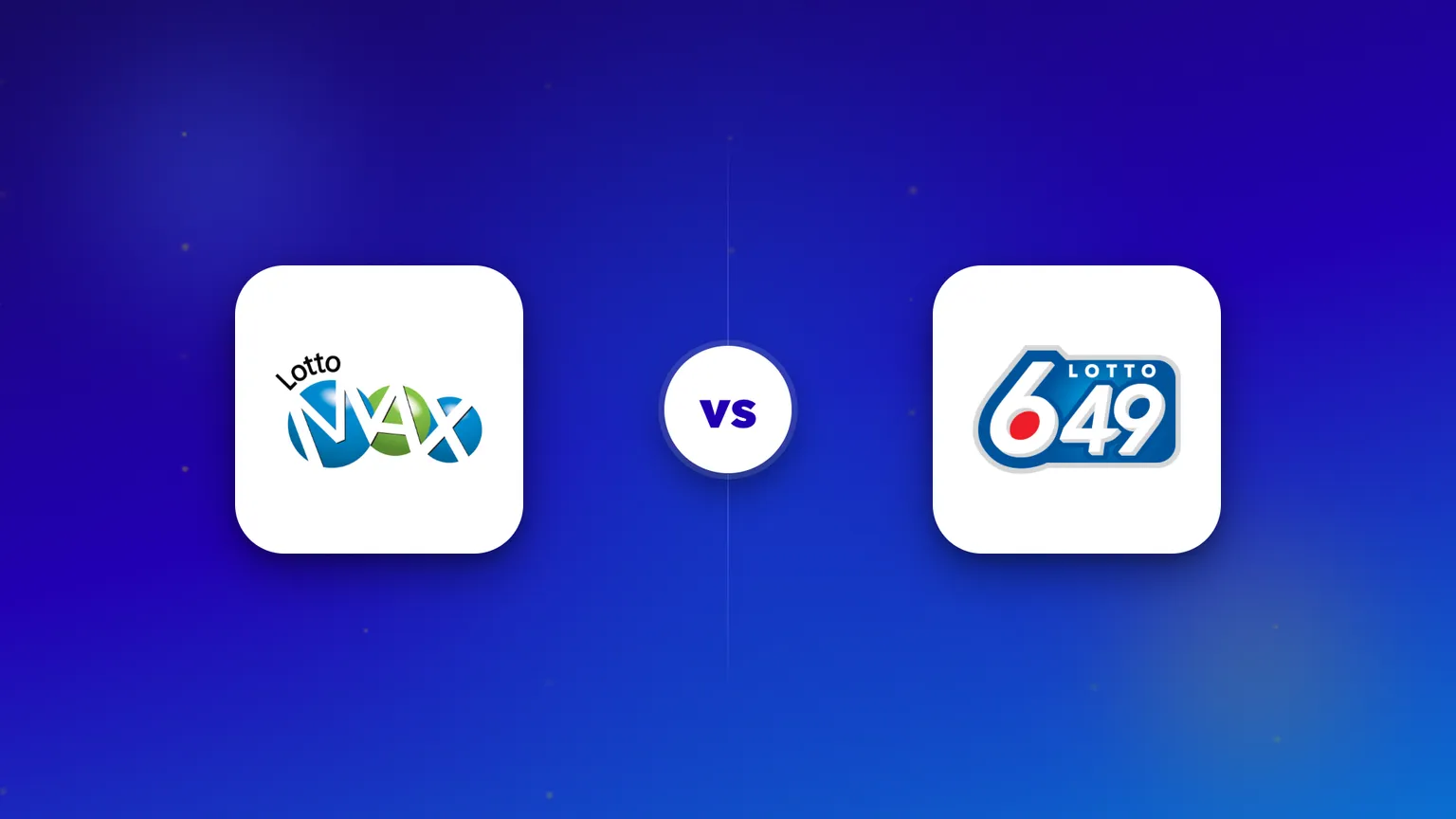 The Lotto Max and Lotto 6/49 logos side by side in a head-to-head comparison.